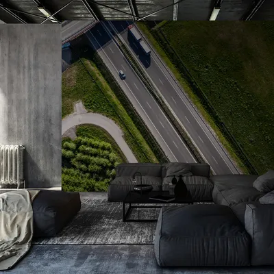 Produktbild von Muralo XXL Vlies FOTOTAPETE AUTOBAHN Aussicht Vogelperspektive (B) 405 cm x (H) 270 cm Tapete Wandtapete WOHNZIMMER SCHLAFZIMMER 4562