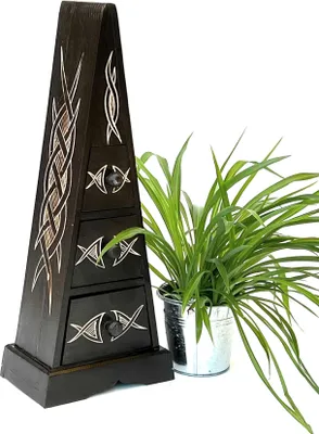 Zdjęcie produktu dla DanDiBo drewniana komoda Meble gabinetowe piramida z 3 szufladami \"Celtic\" 60 cm wystrój wnętrz meble wewnętrzne
