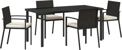 Obrázok produktu pre Záhradný jedálenský set 5 pcs Čierna