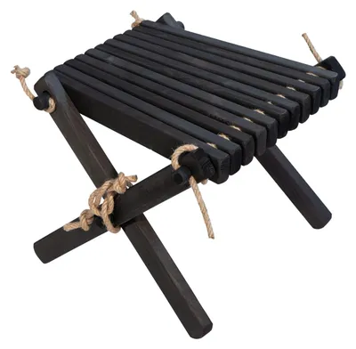 Produktbild von Jardinion Abstelltisch, Beistelltisch, Klapphocker 54 x 49 x 45cm Schwarz (Kiefer),