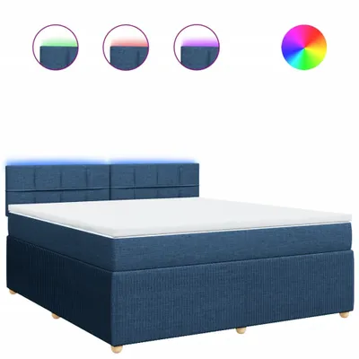 Produktbild von Boxspringbett mit Matratze Blau 180x200 cm Stoff