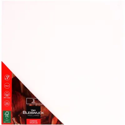 Produktbild von Van Bleiswijck Mal-Leinwand Quadratisch 25x25 cm Baumwolle 3er-Pack