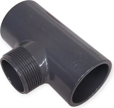 Produktbild von PVC T-Stück 90°, Klebemuffe x Aussengewinde 50 mm  x 1 1/2"  x 50 mm