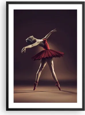 Produktbild von Gerahmtes Poster - Schwarzer Rahmen - Ballerina Rot Kleid - 50x70 cm - Wand Bild - Wanddeko - Wandbilder - Kunstposter - Wandposter - Bilderrahmen - Bilder - Kunstdruck - Wandbild - P2BPA50x70-4336