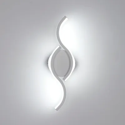 Produktbild von LED-Wandleuchte Weiß 12W 1350 lm 35,5 cm, modernes wellenförmiges Design, kaltweiß 6500K, für Wohnzimmer und Schlafzimmer – COMELY