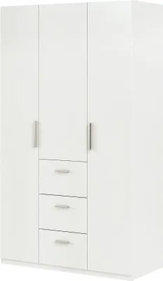Immagine prodotto di Anama - Guardaroba 3 Ante, 117x52 cm Bianco, 4 Ripiani