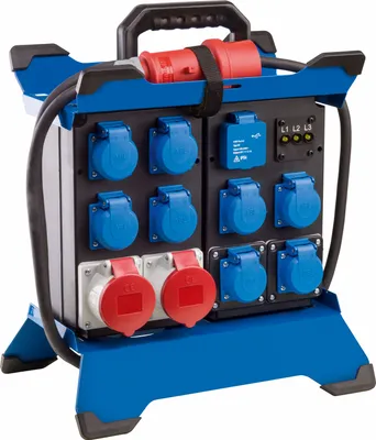 Produktbild von as-Schwabe Tragbarer Stromverteiler CEE 400V 16A auf 8x Schuko & 2x CEE IP44