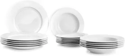 Image de Service d'assiettes en porcelaine pour 6 personnes