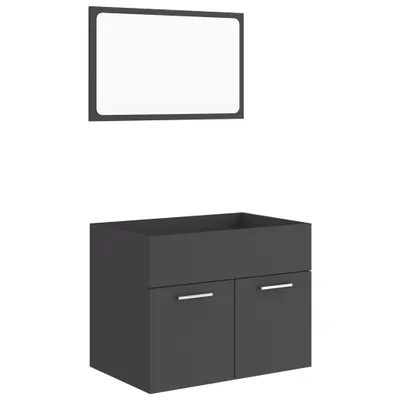 Image de vidaXL Ensemble de meubles de salle de bain 2 pièces noir en bois composite