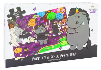 Produktbild von Pummel & Friends Puzzle 1000 Teile Grummeleinhorn - Glitternacht Pummeltastischer Puzzlespaß