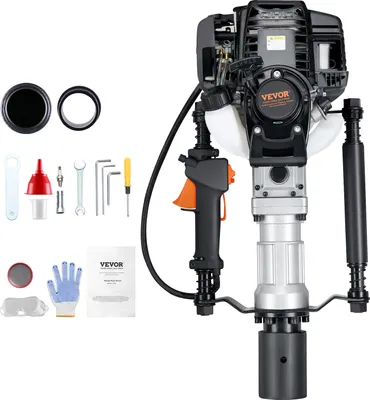 Obrázok produktu pre VEVOR 37,77 cm3 plynový T-stĺpik, 4-taktný motor, benzínové kladivo na plotové stĺpiky, vrátane 2 hnacích hláv (55/70 mm), 1000 W, ideálne na ploty fariem, rančov