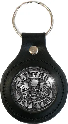 Obrázek produktu pro Lynyrd Skynyrd - "Biker" kožená klíčenka s logem RO7838 (jedna velikost) (černá/stříbrná)