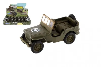 Productafbeelding van Model Jeep Willys MB, schaal 1:34, gegoten in metaal, kleur groen, 12 cm
