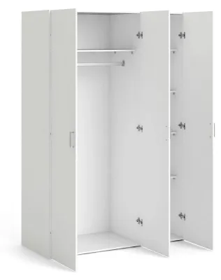Produktbild von Ruffano - Kleiderschrank 3-türig, 115x49 cm Weiß, Garderobe