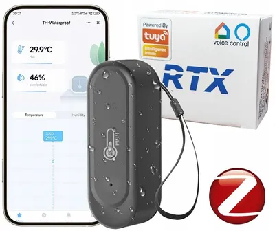 Produktbild von Externer Temperatur- und Feuchtigkeitssensor RTX Tuya Zigbee Schwarz
