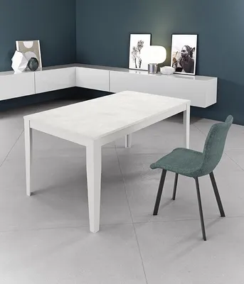Produktbild von Groß - Ausziehbarer Tisch (130/290 x 80 cm) aus weißem Melamin