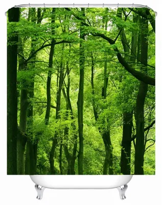 Productafbeelding van Omgoods - Waterdicht Douchegordijn met Plantenmotief 240 x 200 cm