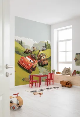 Produktbild von Komar Vlies Fototapete - Cars Camping - Größe: 200 x 280 cm (Breite x Höhe) - 4 Bahnen, Kinderzimmer, Tapete