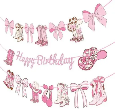 Produktbild von Glitzernde Pferdebanner - Glitzernde Buchstaben und Hut - 24 x 15,5 cm, Partydekoration für Mädchen