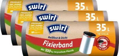 Produktbild von 3x Swirl Fixierband Müllbeutel 35L ( 10 stk./Rolle )