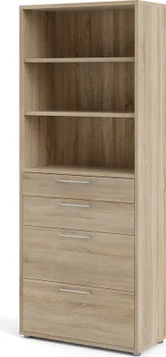 Image de Prisme Armoire à dossiers 3 compartiments et 4 tiroirsReproduction chêne