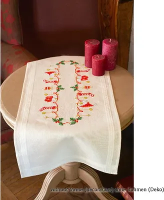Obrázek produktu pro Vervaco tištěný běhoun na stůl vyšívací sada "Christmassy", předkreslený vyšívací obrázek