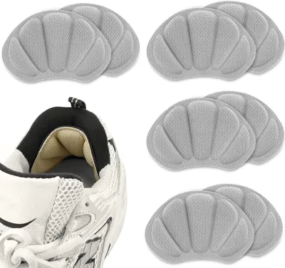 Produktbild von 4 Paar Fersenpolster Anti-Slip Fersenhalter Fersenschutz Schuh Polster Fersenkissen Muschel Grau