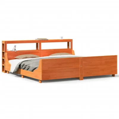 Produktbild von Massivholzbett ohne Matratze Wachsbraun 180x200 Kiefernholz