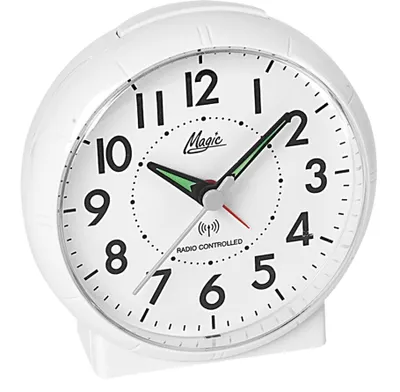 Produktbild von Magic 1897/0 M Wecker Funk Funkwecker weiß rund mit Licht Snooze