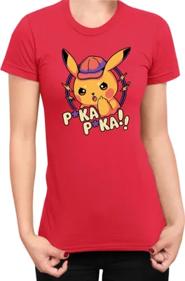 Zdjęcie produktu dla Koszulka Damska Japan Manga Anime Comics Pokemon 032, Lady S / Czerwony