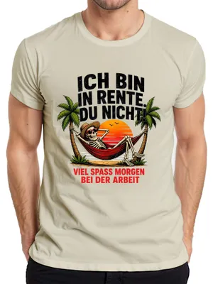 Immagine prodotto di Maglietta da uomo con scritta "Sono in pensione, tu no. Buona giornata." (con tono sarcastico), taglia XXL, motivo: natura