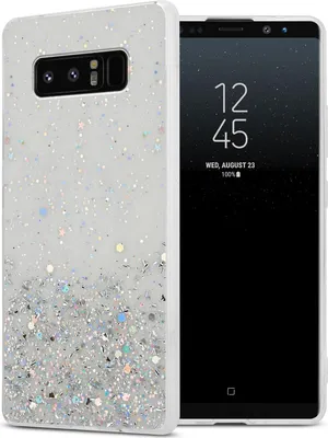 Image de Cadorabo Housse pour Samsung Galaxy NOTE 8 Housse de protection en transparent Housse pour portable TPU Etui Glitter Cover Case Glitter