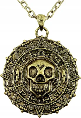 Productafbeelding van Halsketting met piratenhanger, medaillon, schedel, carnaval, Halloween