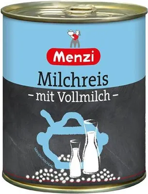 Produktbild von Menzi Milchreis 800 G Dose Vegetarisch Zuckerreduziert Süßer Geschmack