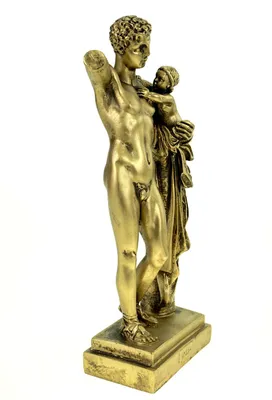Produktbild von Alabaster Deko Figur griechischer Gott Hermes 25 cm Skulptur gold
