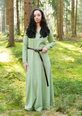 Produktbild von Mittelalter Kleid grün Rundhals Used-Look "Tyra" XL