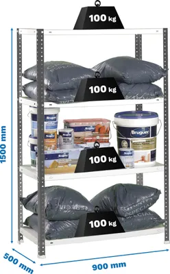 Produktbild von Metallregal COMFORT 4/500 ANTRACITE/BRANCO