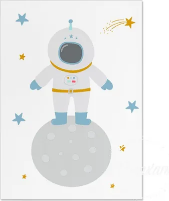 Produktbild von TPFLiving Kunstdruck LW-1328 (OHNE RAHMEN) Poster - Leinwand - Wandbild - Hochauflösender Giclée-Druck, langlebig und hochwertig - Astronaut, Rakete, Planeten, Sterne Mond und Sonne -  - Größe: 13x18cm