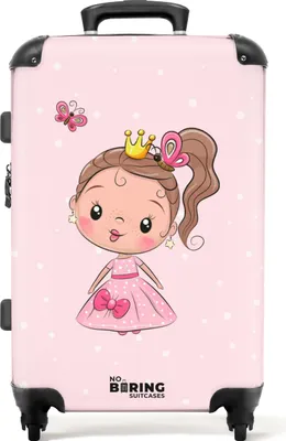 Produktbild von NoBoringSuitcases.com® - Kinderkoffer Mädchen Prinzessin - Reisekoffer Kinder groß - 20 kg GepäckKoffer Mittelgroß 67x43x25 cm, 72L,