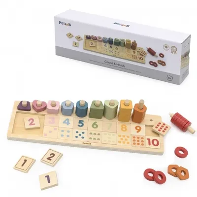 Produktbild von Viga Toys - VIGA PolarB Zählsortierer aus Holz Zahlen lernen Montessori