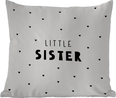 Produktbild von MuchoWow® Outdoor Kissen - Mädchen - Kleine Schwester - Sprichwörter - Zitate - 60x60 cm - Wetterfest - Lounge Kissen - Dekoration - Schlaf Kissen