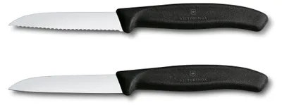 Immagine prodotto di Swiss Classic, set di spelucchini, 2 pezzi, 8 cm, dritto/ondulato, nero, B