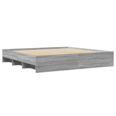 Produktbild von Bettgestell Grau Sonoma 200x200 cm Holzwerkstoff