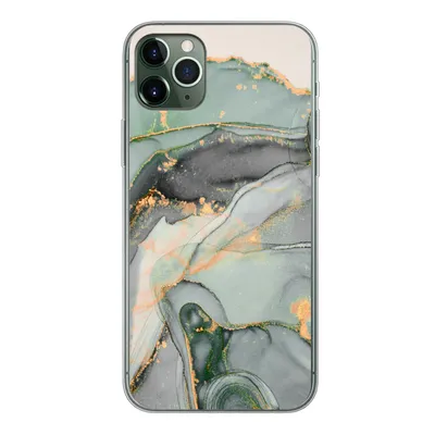 Produktbild von MuchoWow® Handyhülle Schutzhülle Hülle für iPhone 11 Pro Max Gold - Marmor - Grün - Luxus - Glitzer - Marmoroptik Silikon Softcase Handy Hülle - Schutz