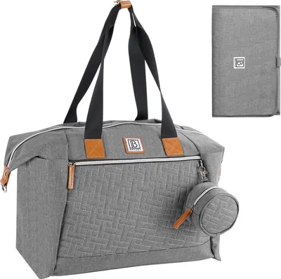 Produktbild von Brisby Weekender Wickeltasche/Umhängetasche – Wickelunterlage – Grau