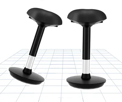 Produktbild von FLEXISPOT 2er Set Wobble Hocker – Ergonomische Arbeitshocker & Stehhilfen, höhenverstellbar, drehbar, ideal für Büro & Stehpult (Schwarz)