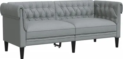 Produktbild von Chesterfield-Sofa 2-Sitzer Hellgrau Stoff