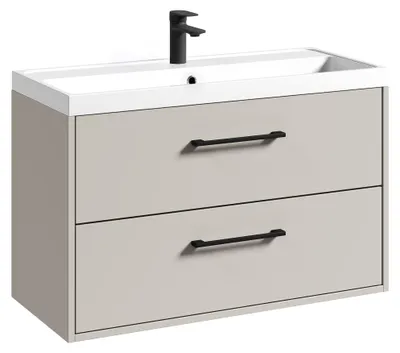 Produktbild von Badplaats Badezimmermöbel Florence 01 80 x 40 cm – Beige – Hängender Waschtisch mit Soft-Close