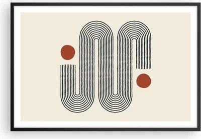 Produktbild von Gerahmtes Poster - Schwarzer Rahmen - Minimalistisch Modern Abstraktion - 91,5x61 cm - Wand Bild - Wanddeko - Wandbilder - Kunstposter - Wandposter - Bilderrahmen - Bilder - Kunstdruck P2BAA91x61-4901