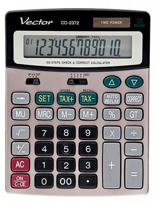 Imagen del producto de Calculadora de escritorio Vector CD-2372 con función de verificación y corrección